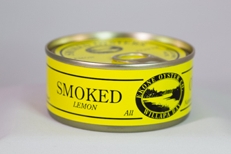 Canned smoked lemon oysters