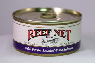 Reef Net canned wild pacific smoked coho salmon